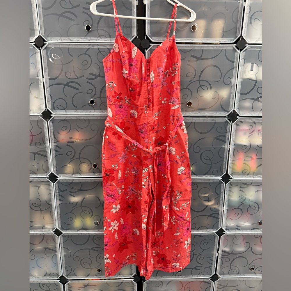 Banana Republic Red Sleeveless Spaghetti Strap Romper